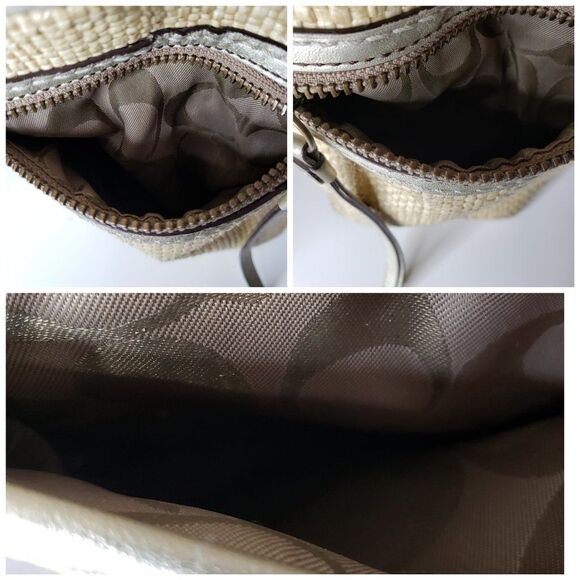 Coach MO5K-113 Legacy Leather & Straw Tote Handbag - Picture 15 of 16